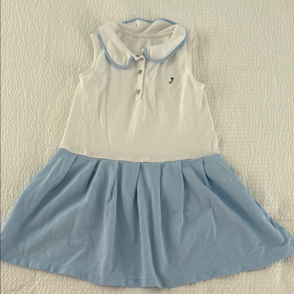 Jacadi White and Light Blue Kids Dress